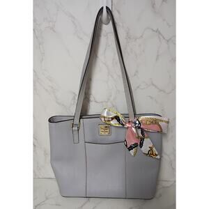 DOONEY & BOURKE Grey Saffiano Leather Small Lexington Tote - EUC